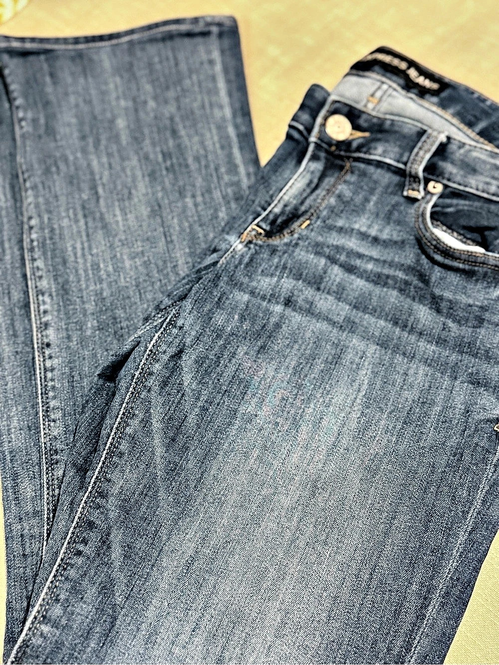 Express Barely Boot Low Rise Jeans Bootcut Blue Waist 8
